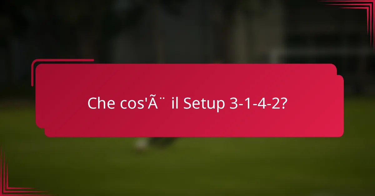 Che cos'è il Setup 3-1-4-2?