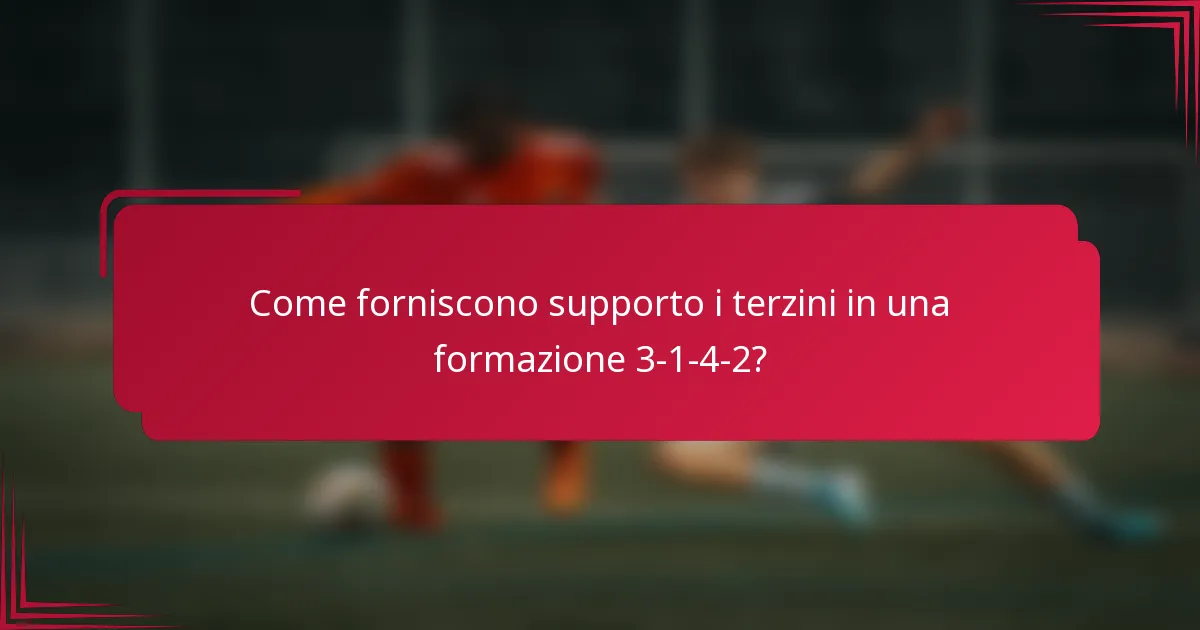 Come forniscono supporto i terzini in una formazione 3-1-4-2?