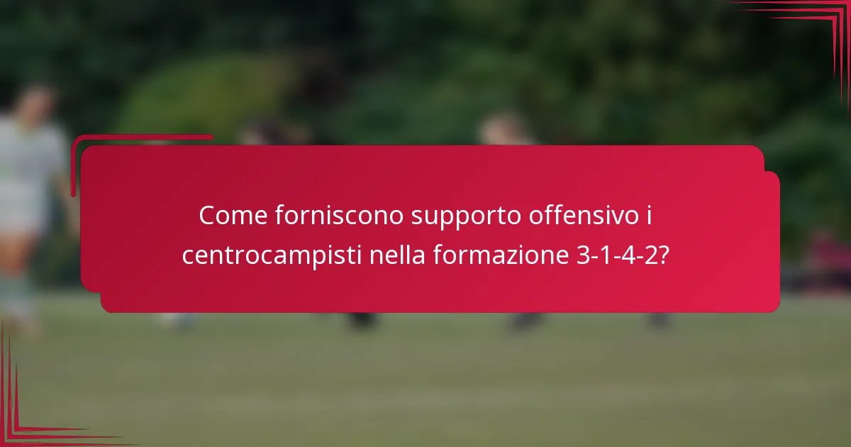 Come forniscono supporto offensivo i centrocampisti nella formazione 3-1-4-2?