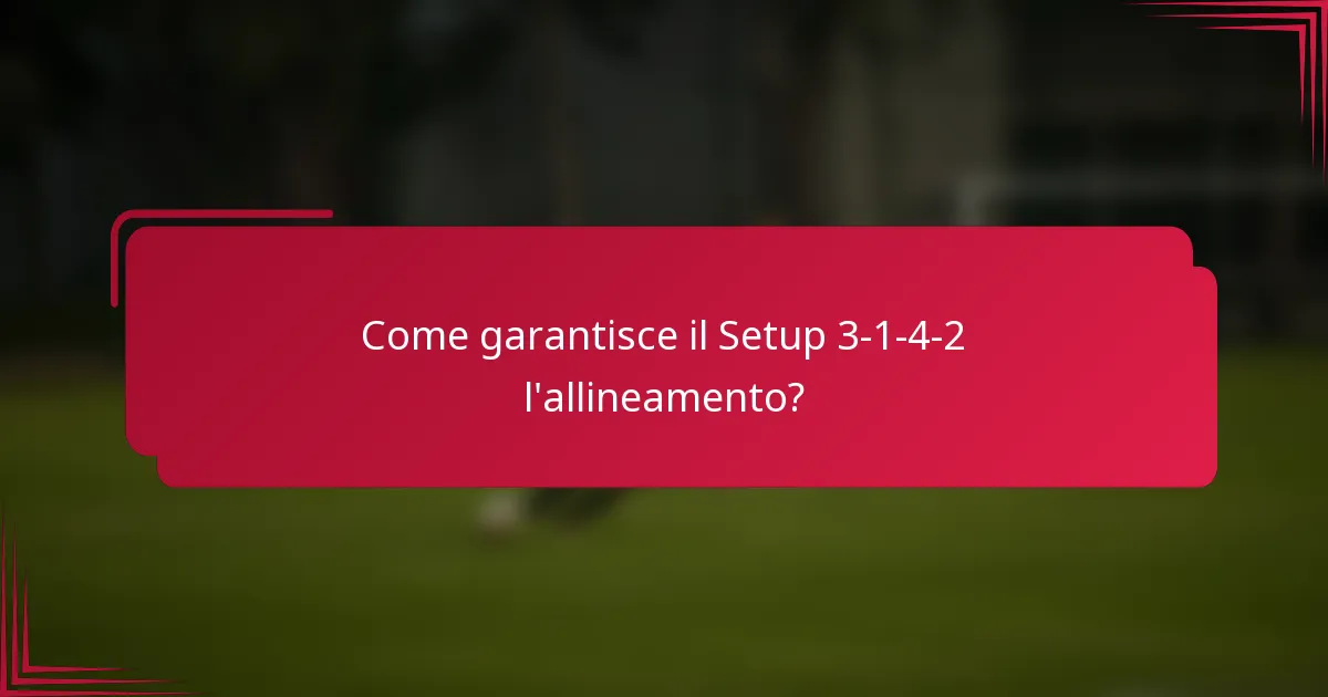 Come garantisce il Setup 3-1-4-2 l'allineamento?