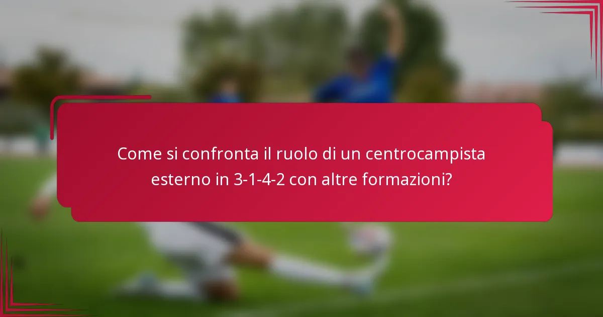 Come si confronta il ruolo di un centrocampista esterno in 3-1-4-2 con altre formazioni?