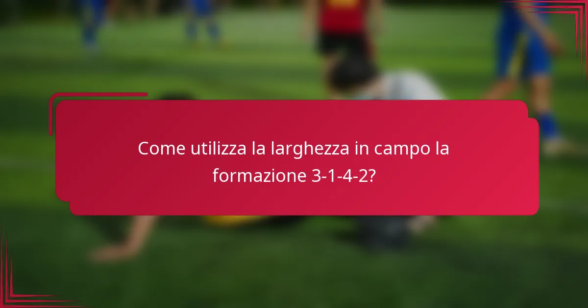 Come utilizza la larghezza in campo la formazione 3-1-4-2?