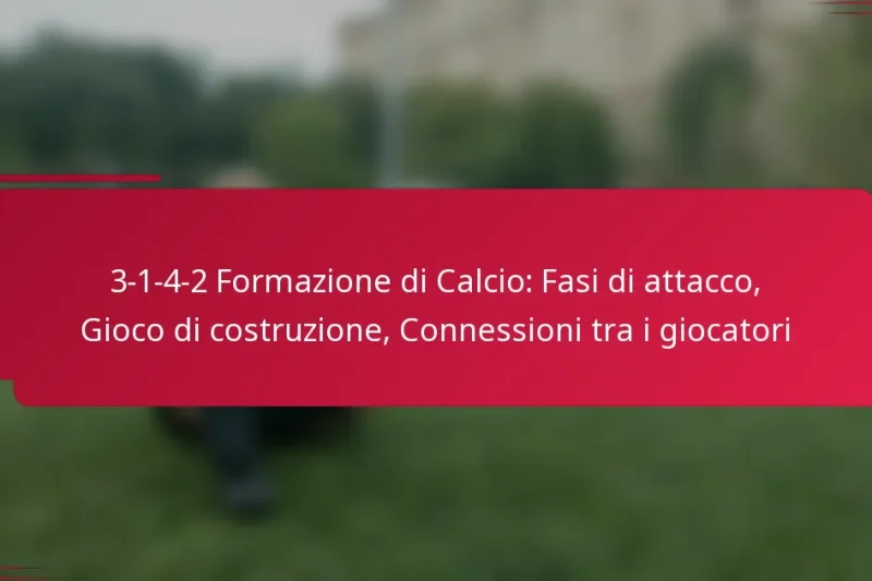 3-1-4-2 Formazione di Calcio: Fasi di attacco, Gioco di costruzione, Connessioni tra i giocatori