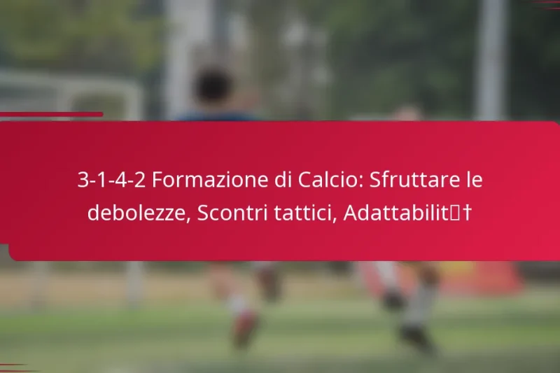3-1-4-2 Formazione di Calcio: Sfruttare le debolezze, Scontri tattici, Adattabilità