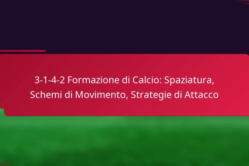 3-1-4-2 Formazione di Calcio: Spaziatura, Schemi di Movimento, Strategie di Attacco
