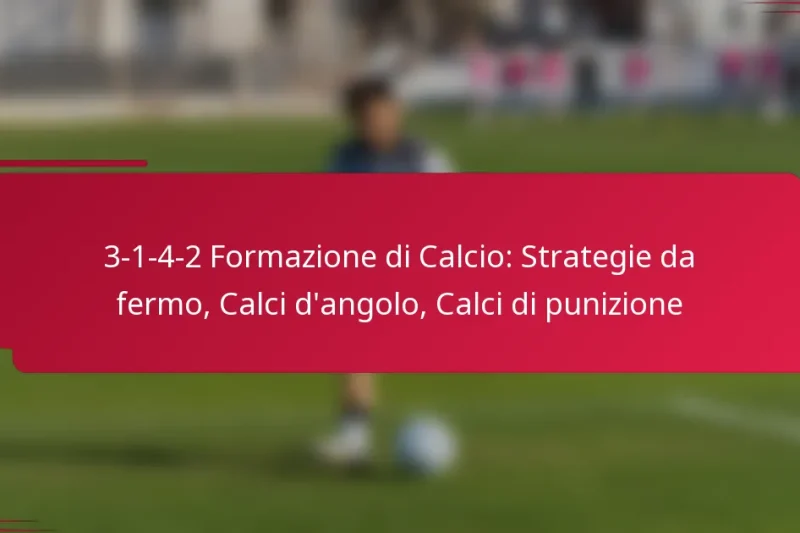 3-1-4-2 Formazione di Calcio: Strategie da fermo, Calci d’angolo, Calci di punizione