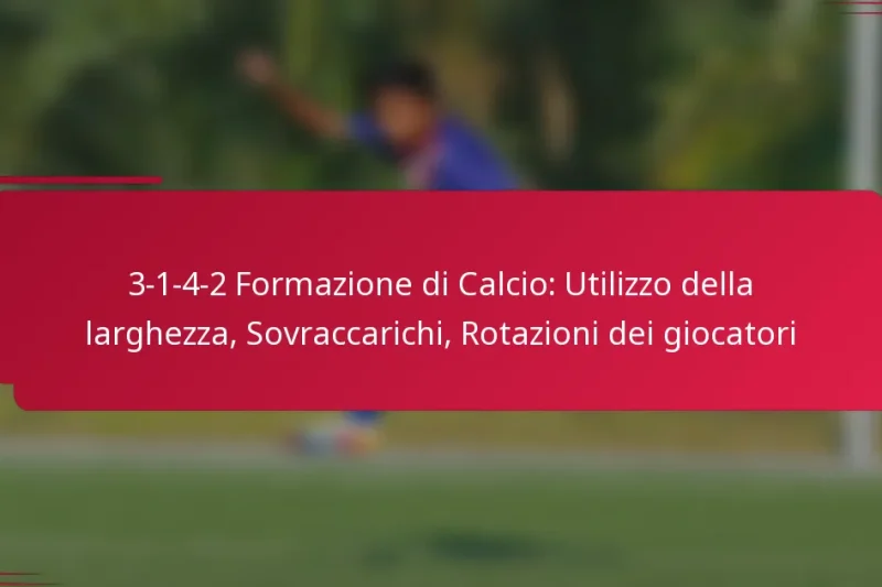 3-1-4-2 Formazione di Calcio: Utilizzo della larghezza, Sovraccarichi, Rotazioni dei giocatori