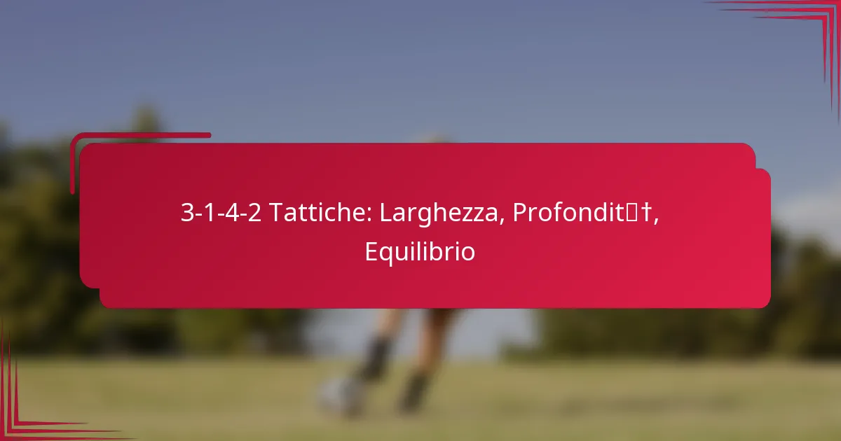 You are currently viewing 3-1-4-2 Tattiche: Larghezza, Profondità, Equilibrio