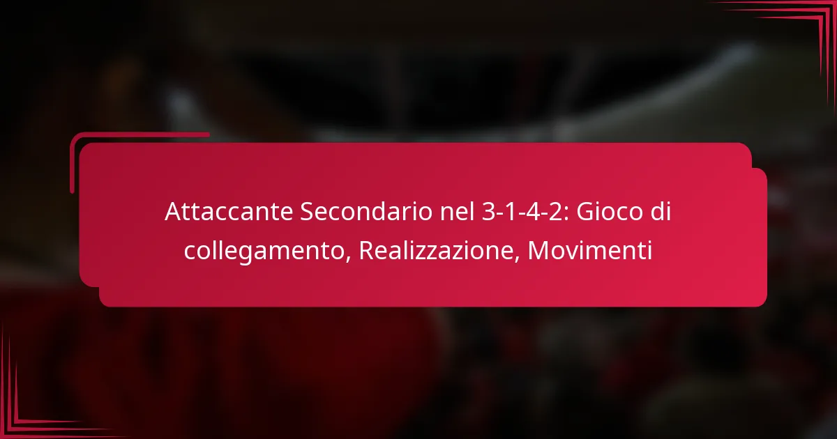 You are currently viewing Attaccante Secondario nel 3-1-4-2: Gioco di collegamento, Realizzazione, Movimenti