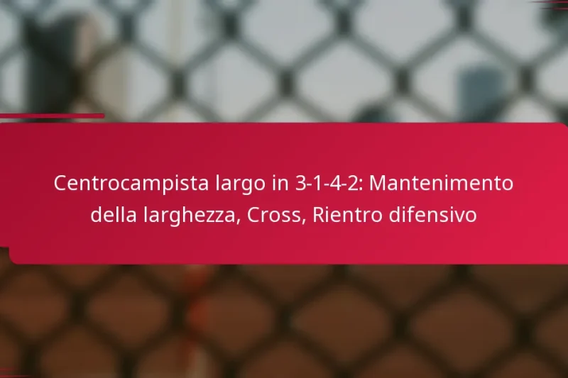 Centrocampista largo in 3-1-4-2: Mantenimento della larghezza, Cross, Rientro difensivo