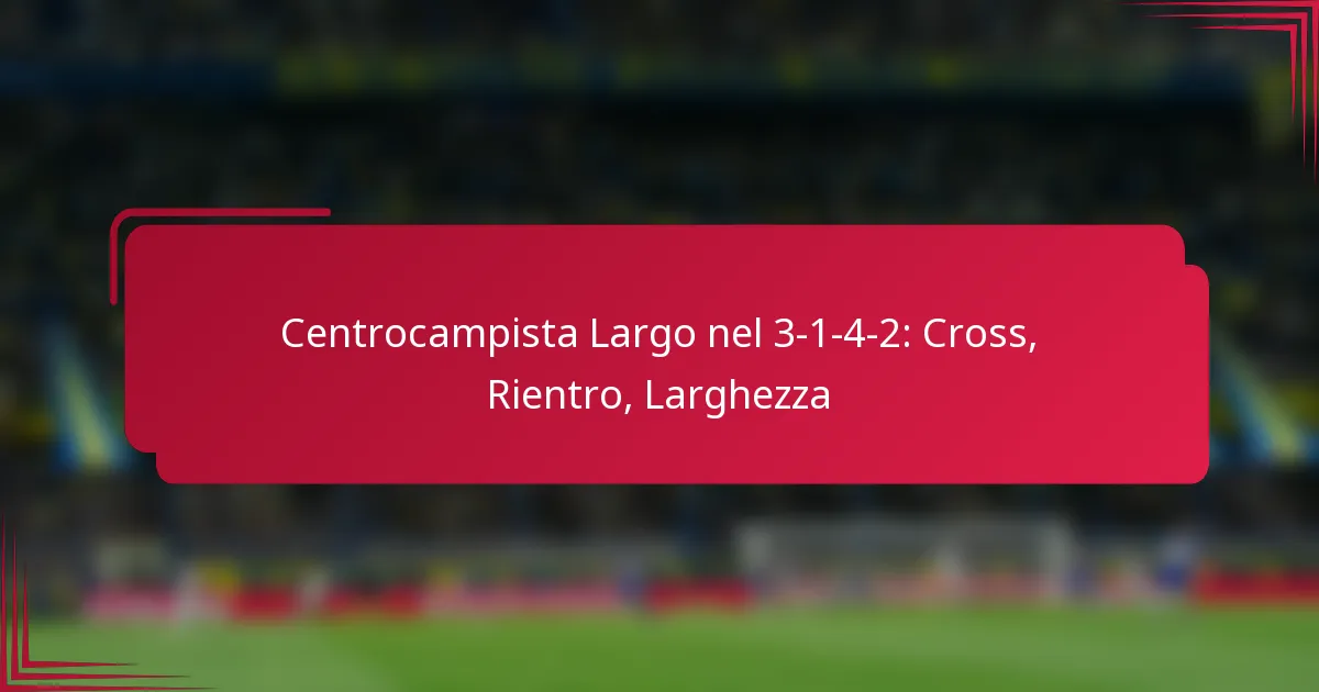 You are currently viewing Centrocampista Largo nel 3-1-4-2: Cross, Rientro, Larghezza