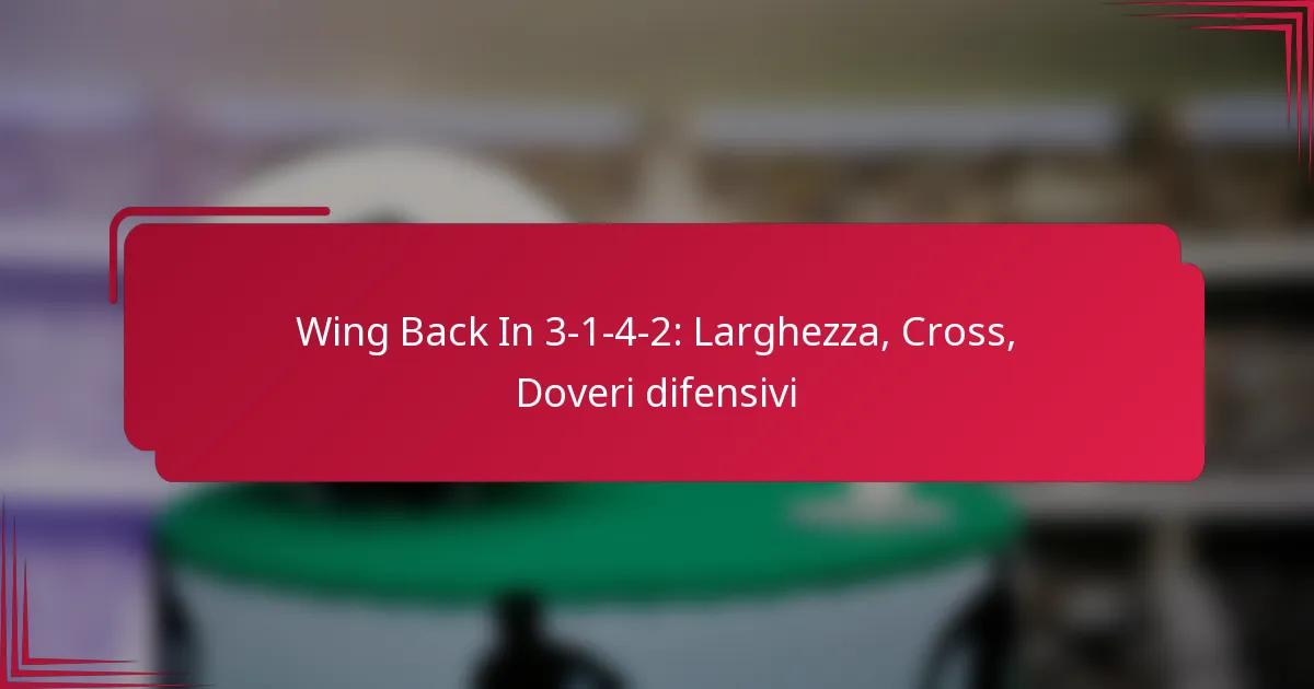 Read more about the article Wing Back In 3-1-4-2: Larghezza, Cross, Doveri difensivi