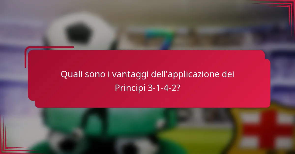 Quali sono i vantaggi dell'applicazione dei Principi 3-1-4-2?