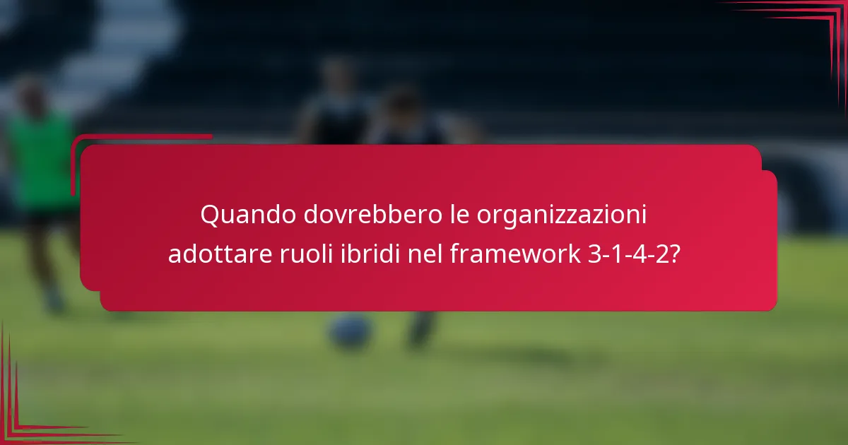 Quando dovrebbero le organizzazioni adottare ruoli ibridi nel framework 3-1-4-2?